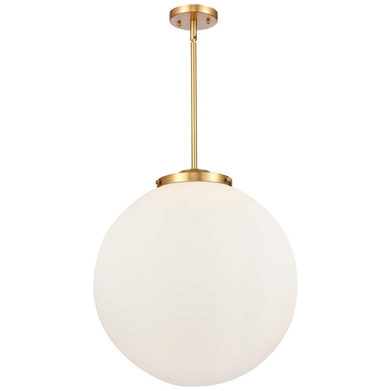 Image 1 Beacon 18" 3-Light Satin Gold Pendant w/ Matte White Shade