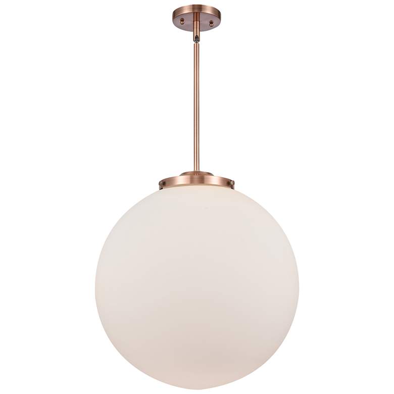 Image 1 Beacon 18" Antique Copper Pendant w/ Matte White Shade