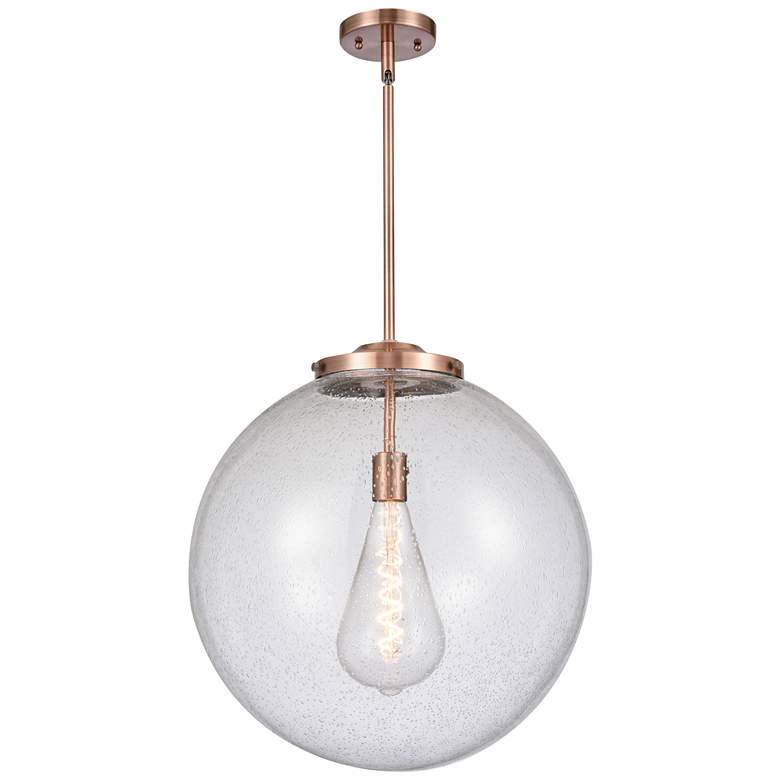 Image 1 Beacon 18" Antique Copper Pendant w/ Seedy Shade