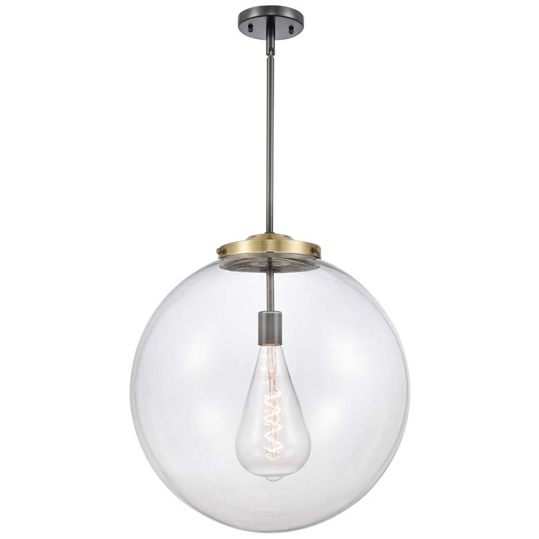 Image 1 Beacon 18" Black Antique Brass Pendant w/ Clear Shade