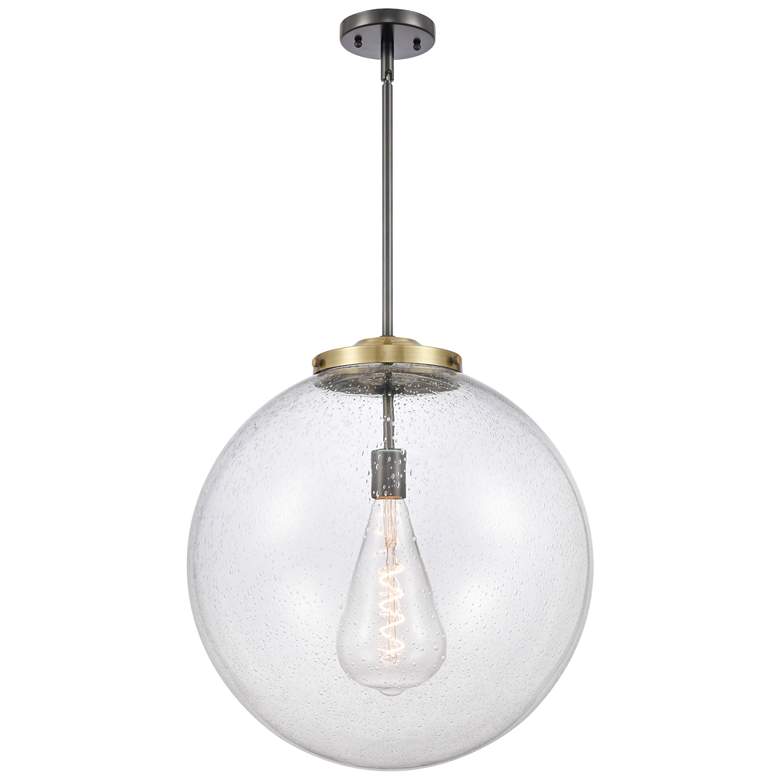 Image 1 Beacon 18" Black Antique Brass Pendant w/ Seedy Shade
