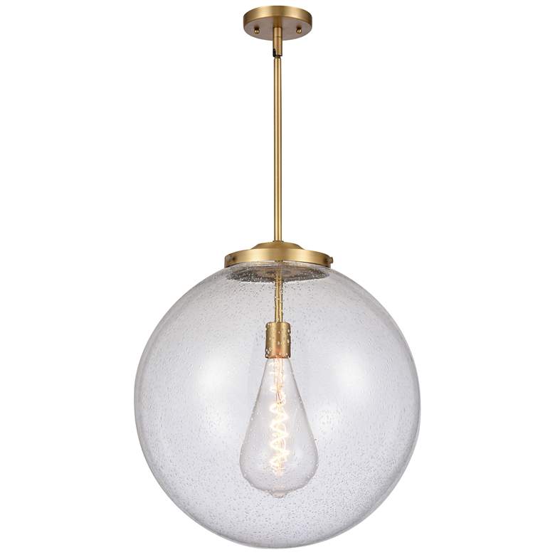 Image 1 Beacon 18" Brushed Brass Pendant w/ Seedy Shade