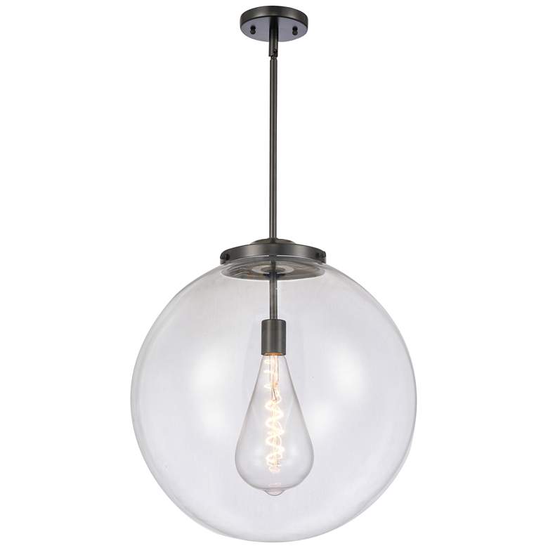 Image 1 Beacon 18" Matte Black Pendant w/ Clear Shade