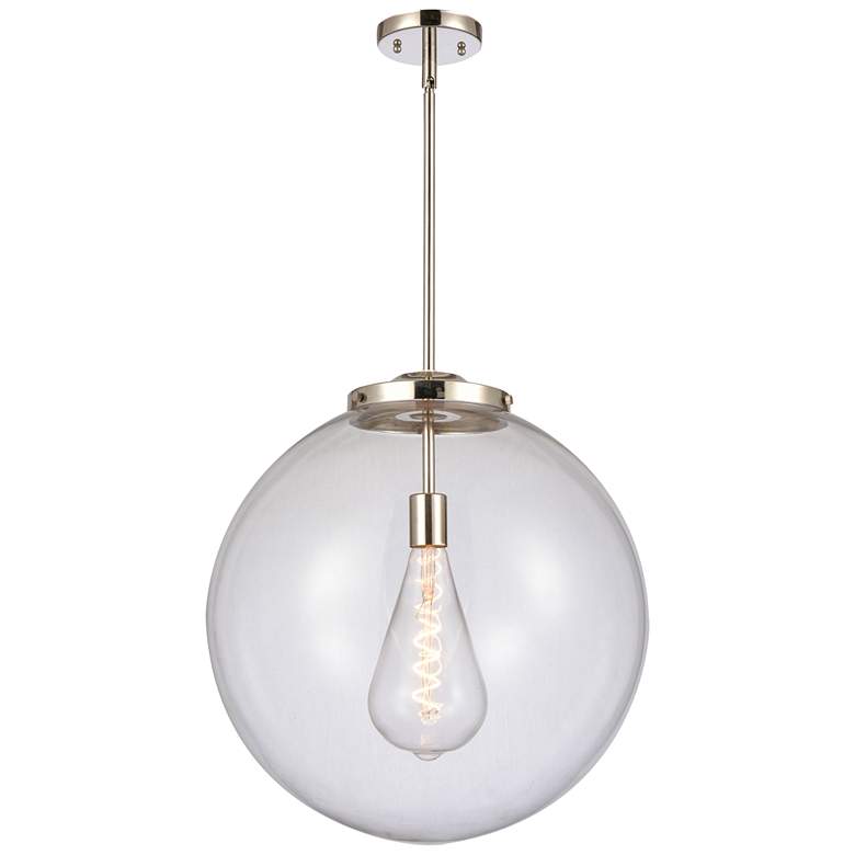 Image 1 Beacon 18" Polished Nickel Pendant w/ Clear Shade