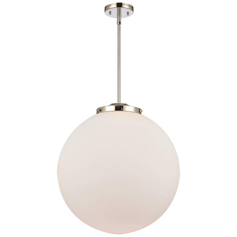 Image 1 Beacon 18" Polished Nickel Pendant w/ Matte White Shade