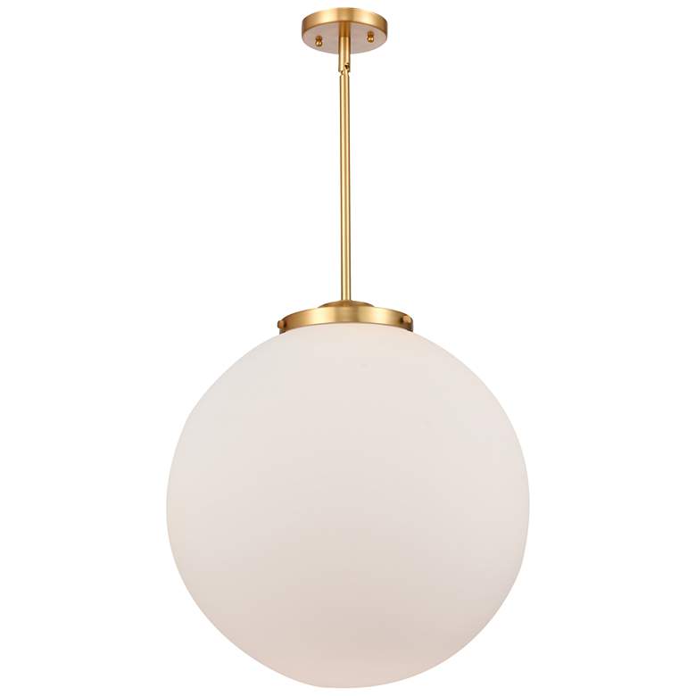 Image 1 Beacon 18" Satin Gold Pendant w/ Matte White Shade