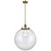 Beacon 18" Wide Brushed Brass Pendant Light with Clear Shade