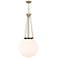 Beacon 18" Wide Brushed Brass Pendant Light with White Glass