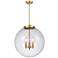 Beacon 18" Wide Satin Gold 3-Light Pendant w/ Clear Shade