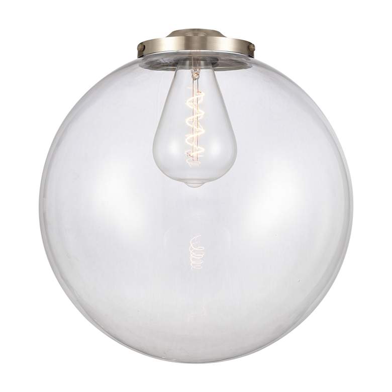 Image 3 Beacon 18" Wide Satin Gold 3-Light Pendant w/ Clear Shade more views