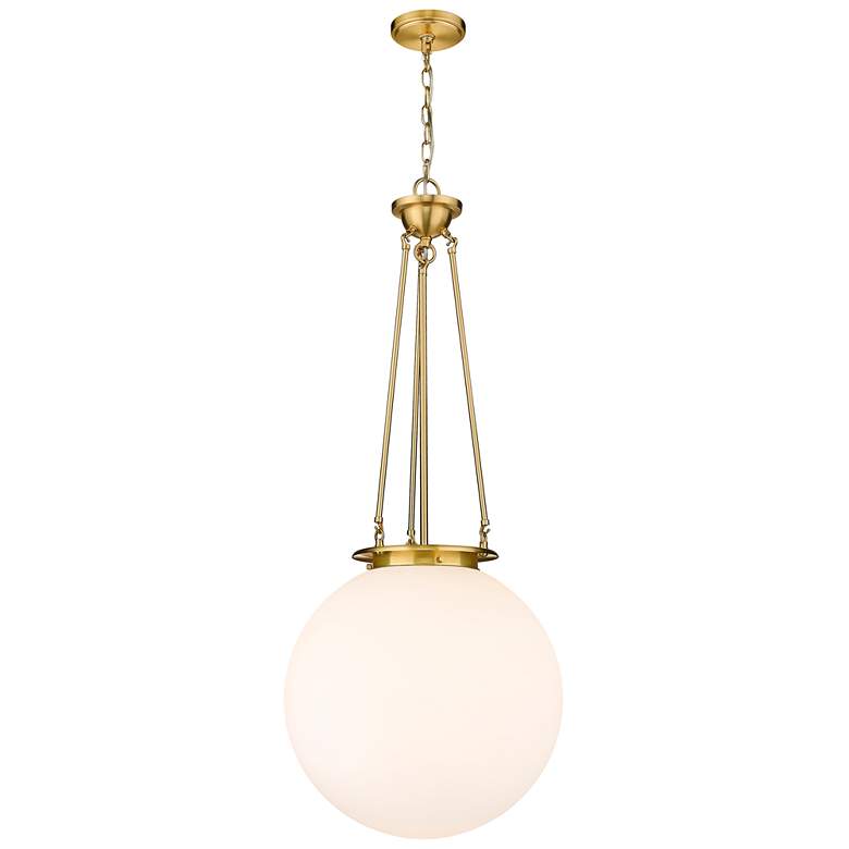 Image 1 Beacon 18" Wide Satin Gold Pendant Light with White Shade