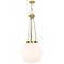 Beacon 18" Wide Satin Gold Pendant Light with White Shade