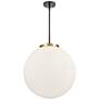 Beacon 18"W Black Antique Brass Pendant Light w/ White Glass