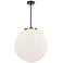 Beacon 18"W Black Antique Brass Pendant Light w/ White Glass