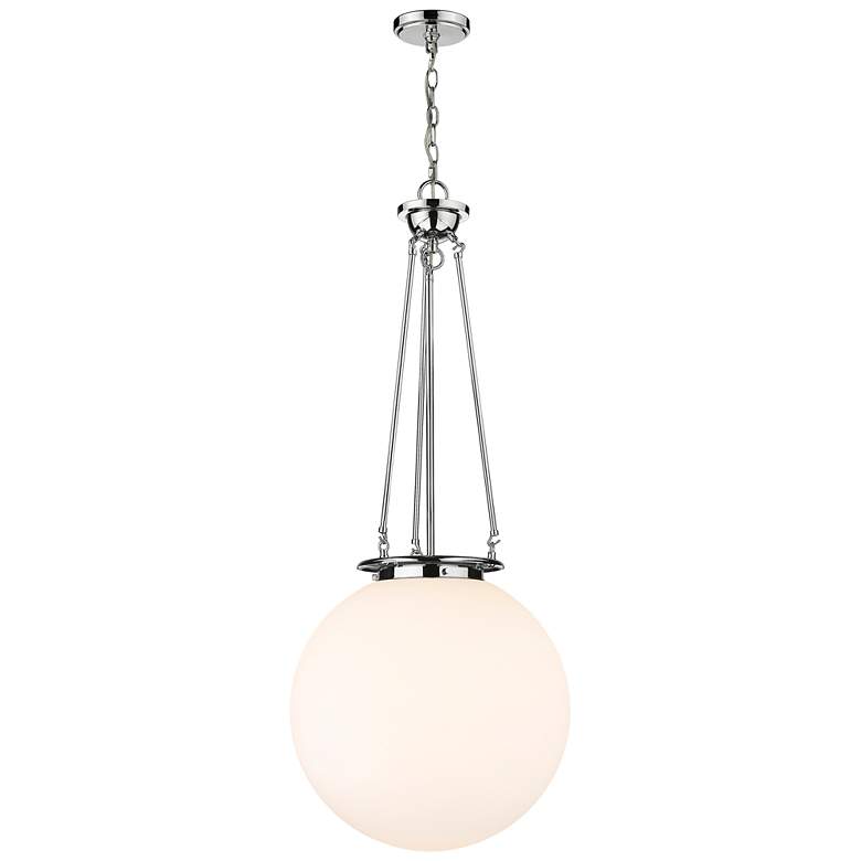Image 1 Beacon 18"W Polished Chrome Pendant Light with White Shade