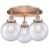 Beacon 19 3/4" Wide Antique Copper 3-Light Ceiling Light