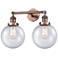 Beacon 19" 2-Light Antique Copper Bath Light w/ Seedy Shade