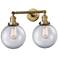 Beacon 19" 2-Light Brushed Brass Bath Light w/ Clear Shade