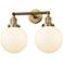 Beacon 19" 2-Light Brushed Brass Bath Light w/ Matte White Shade