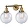 Beacon 19" 2-Light Brushed Brass Bath Light w/ Seedy Shade