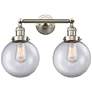 Beacon 19" 2-Light Brushed Satin Nickel Bath Light w/ Clear Shade