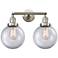 Beacon 19" 2-Light Brushed Satin Nickel Bath Light w/ Clear Shade
