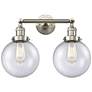 Beacon 19" 2-Light Brushed Satin Nickel Bath Light w/ Seedy Shade