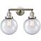 Beacon 19" 2-Light Brushed Satin Nickel Bath Light w/ Seedy Shade