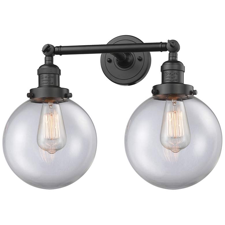 Image 1 Beacon 19" 2-Light Oil Rubbed Bronze Bath Light w/ Clear Shade