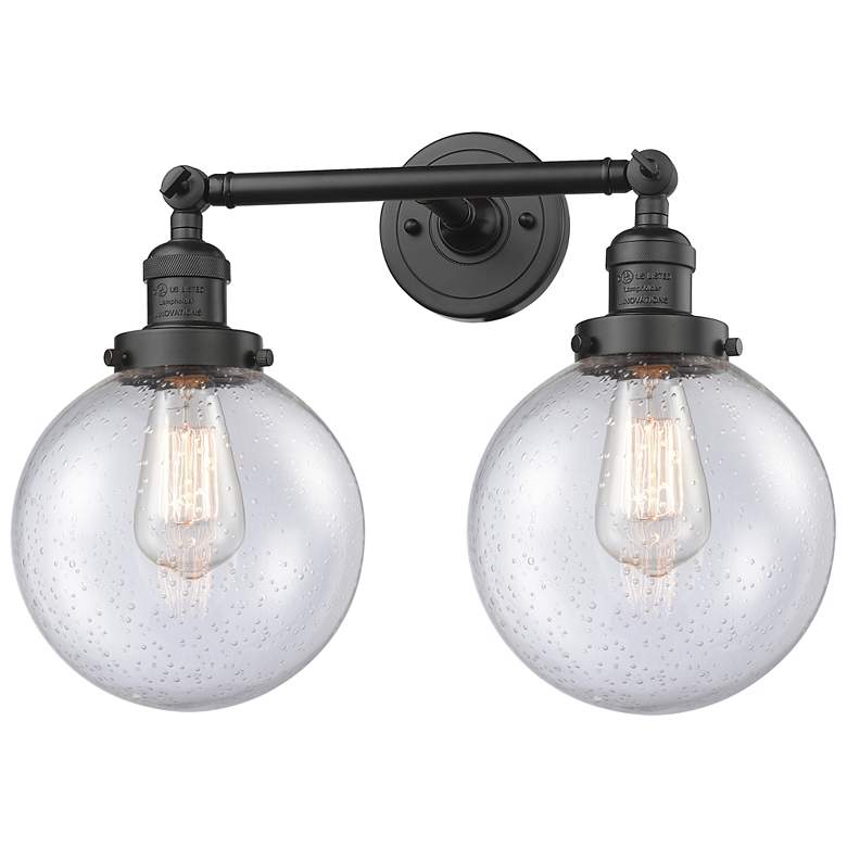 Image 1 Beacon 19" 2-Light Oil Rubbed Bronze Bath Light w/ Seedy Shade