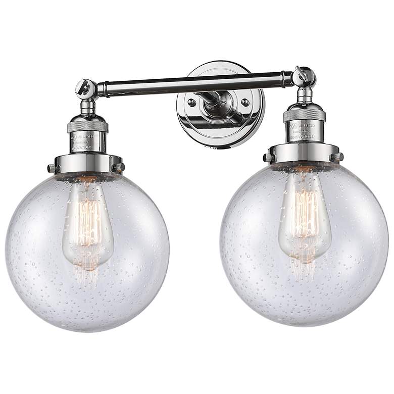 Image 1 Beacon 19" 2-Light Polished Chrome Bath Light w/ Seedy Shade