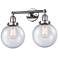Beacon 19" 2-Light Polished Chrome Bath Light w/ Seedy Shade