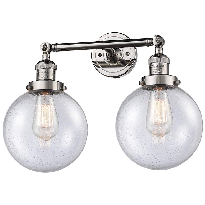 Image 1 Beacon 19" 2-Light Polished Nickel Bath Light w/ Seedy Shade