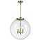 Beacon 19" 3 Light Brass Pendant w/ Clear Shade