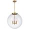 Beacon 19" 3 Light Brushed Brass Pendant w/ Clear Shade