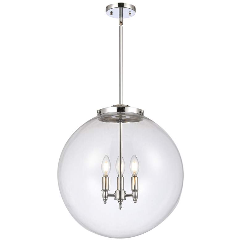 Image 1 Beacon 19" 3 Light Chrome LED Pendant w/ Clear Shade