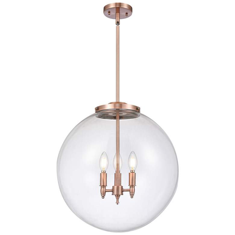 Image 1 Beacon 19" 3 Light Copper LED Pendant w/ Clear Shade