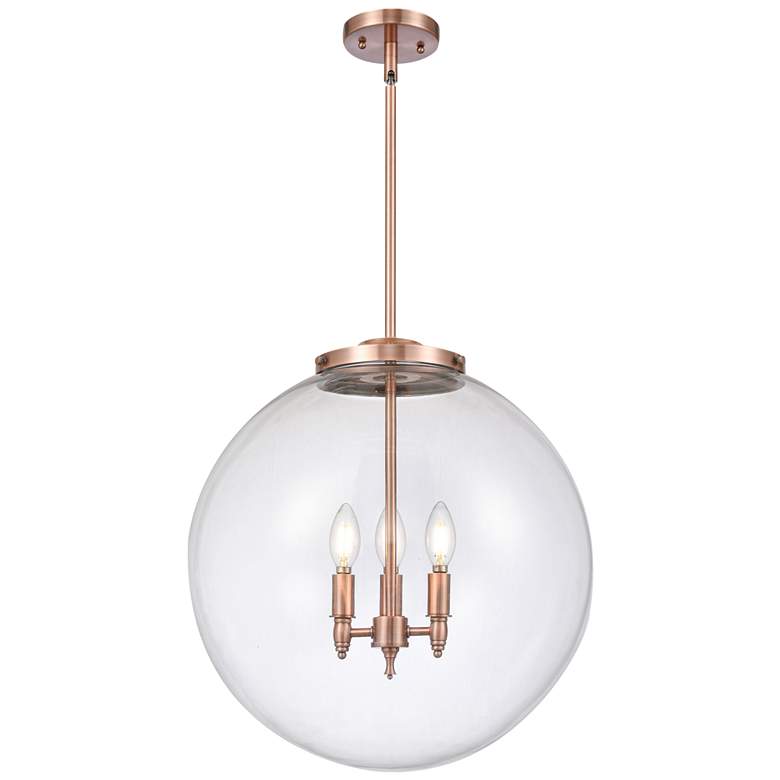 Image 1 Beacon 19 inch 3 Light Copper Pendant w/ Clear Shade