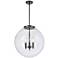 Beacon 19" 3 Light Matte Black LED Pendant w/ Clear Shade