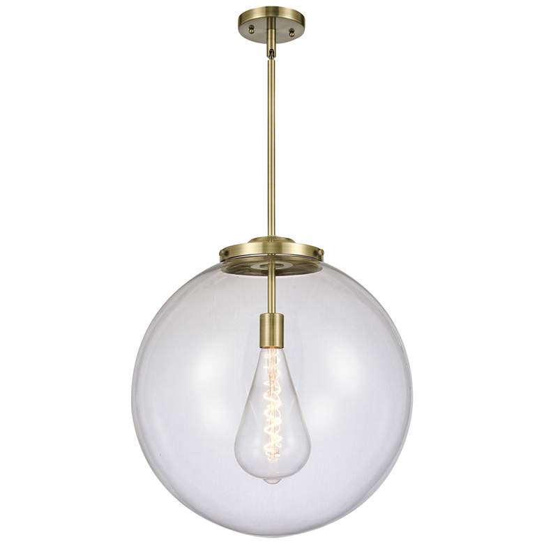 Image 1 Beacon 19 inch Brass LED Pendant w/ Clear Shade
