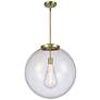 Beacon 19" Brass LED Pendant w/ Clear Shade
