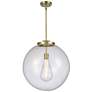 Beacon 19" Brass Pendant w/ Seedy Shade