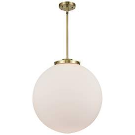 Image1 of Beacon 19" Brass Pendant w/ White Shade