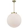 Beacon 19" Brass Pendant w/ White Shade