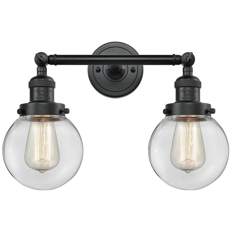 Image 1 Beacon 2 Light 17" LED Bath Light - Matte Black - Clear Shade