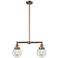 Beacon - 2 Light 23" Island Light - Antique Copper - Clear Shade