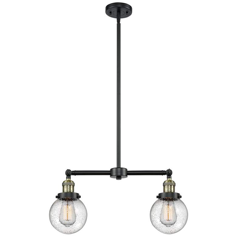 Image 1 Beacon - 2 Light 23" Island Light - Black Antique Brass - Seedy Shade