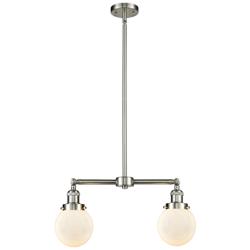 Beacon - 2 Light 23" Island Light - Brushed Satin Nickel  - Matte Whit