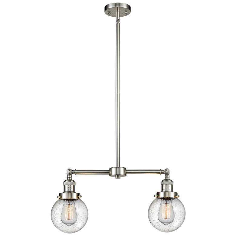 Image 1 Beacon - 2 Light 23" Island Light - Brushed Satin Nickel - Seedy Shad