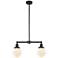 Beacon - 2 Light 23" Island Light - Matte Black - Matte White Shade